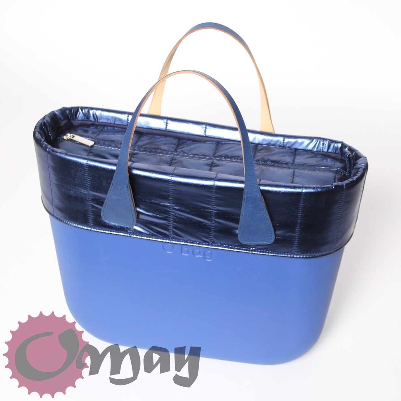 GRANATOWY organizer OBAG STANDARD +OPASKA pikówka metalic wkład OMAY