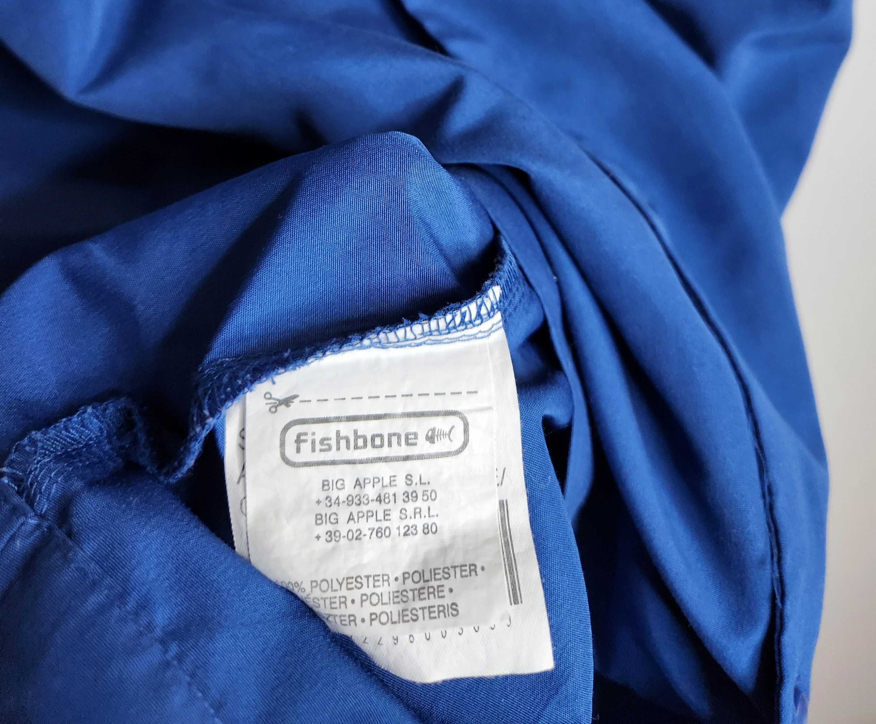 Fishbone Koszula Krótki Rękaw Shortsleeve Granatowa Vintage M