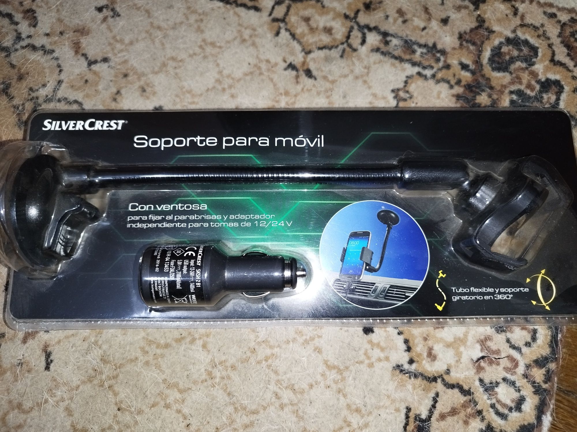 Suporte de telemóvel para carro e adaptador USB isqueiro Novo 6 euro