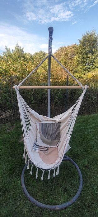 Fotel wiszący pałąk siedzisko zestaw tanio