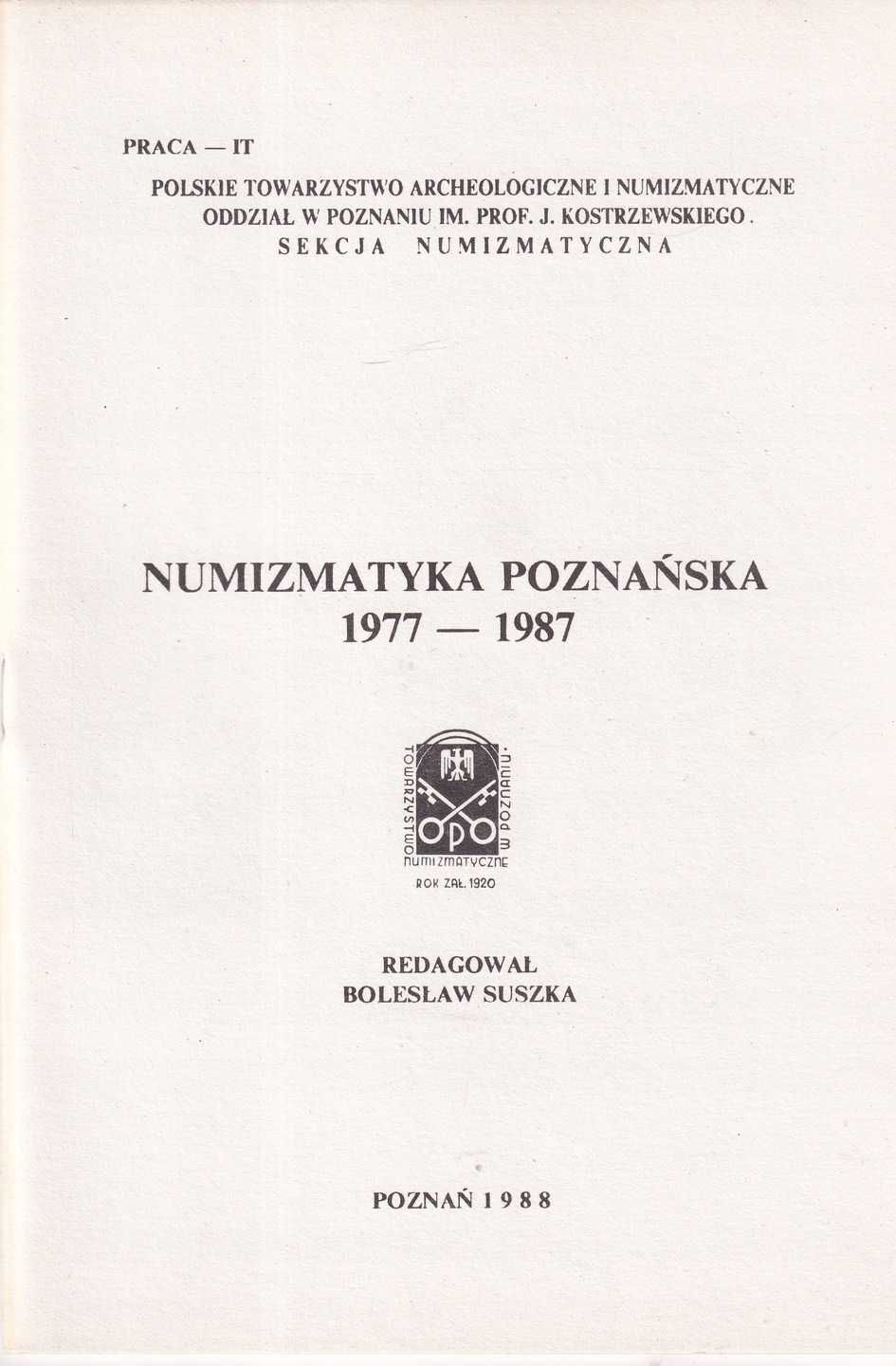 Numizmatyka poznańska Poznań pieniądz zastępczy