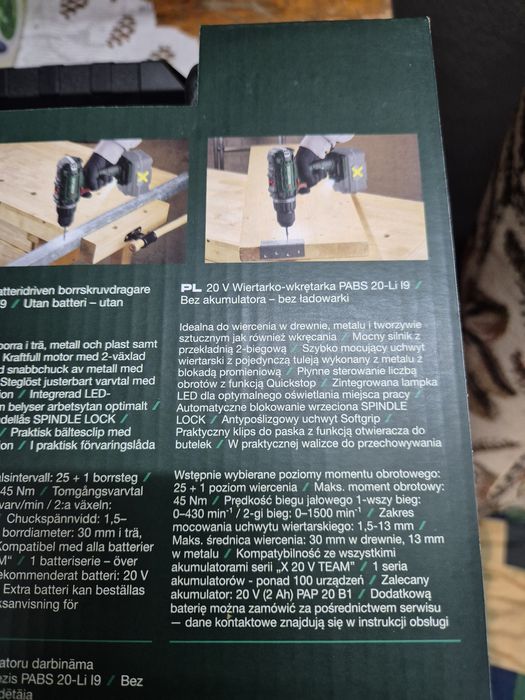 Wiertarko wkrętarka akumulatorowa parkside gwarancja