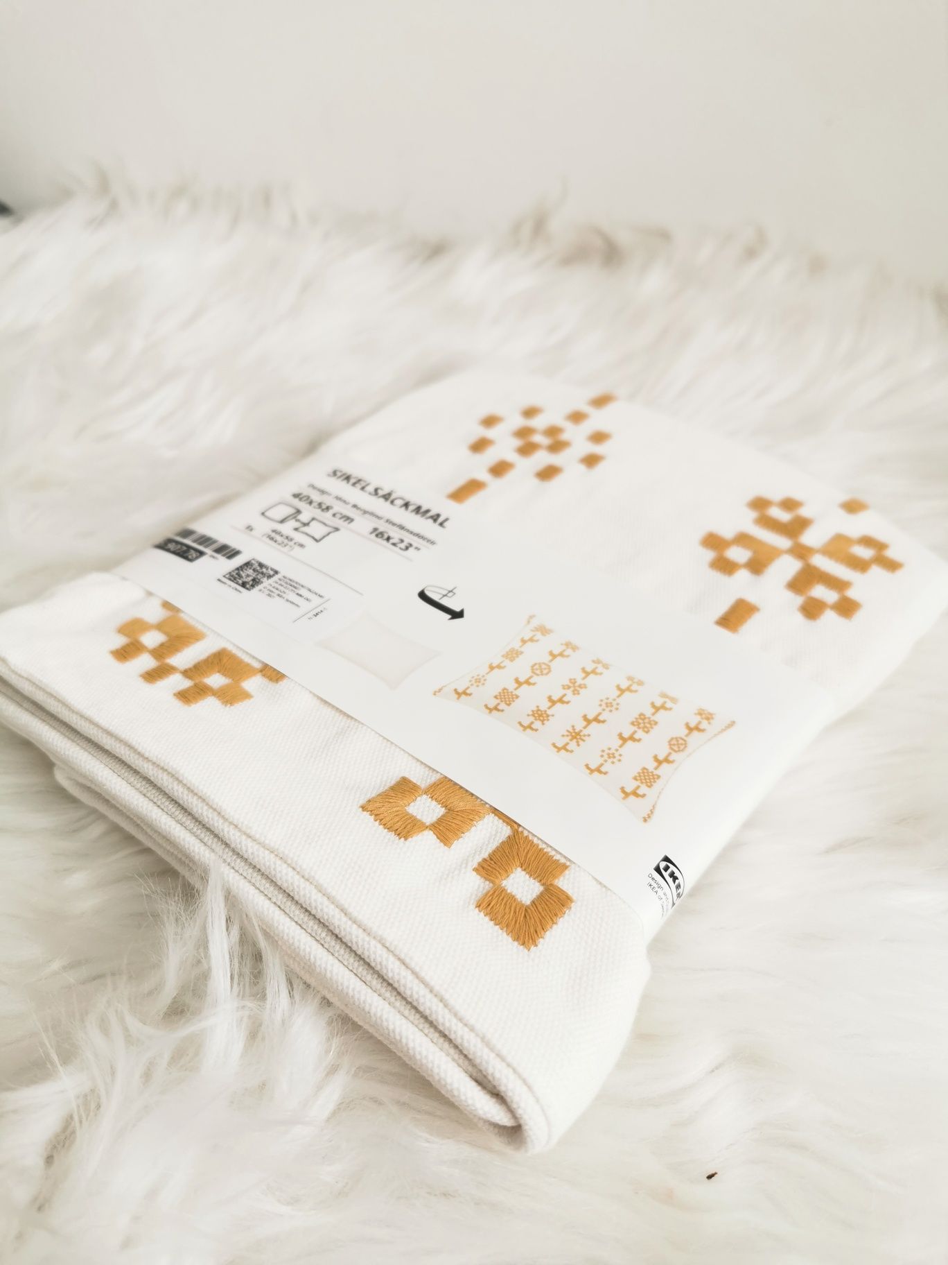 Ikea Sikelsackmal haftowana poszewka na poduszkę dekoracyjna 2024