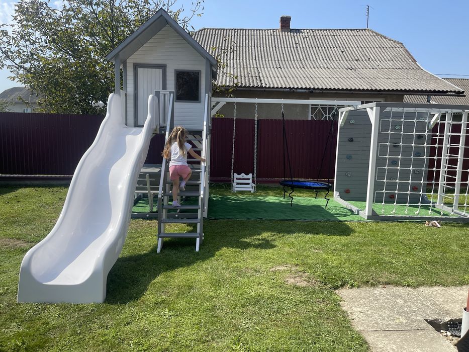 Дитячий будиночок куб гойдалки гірка