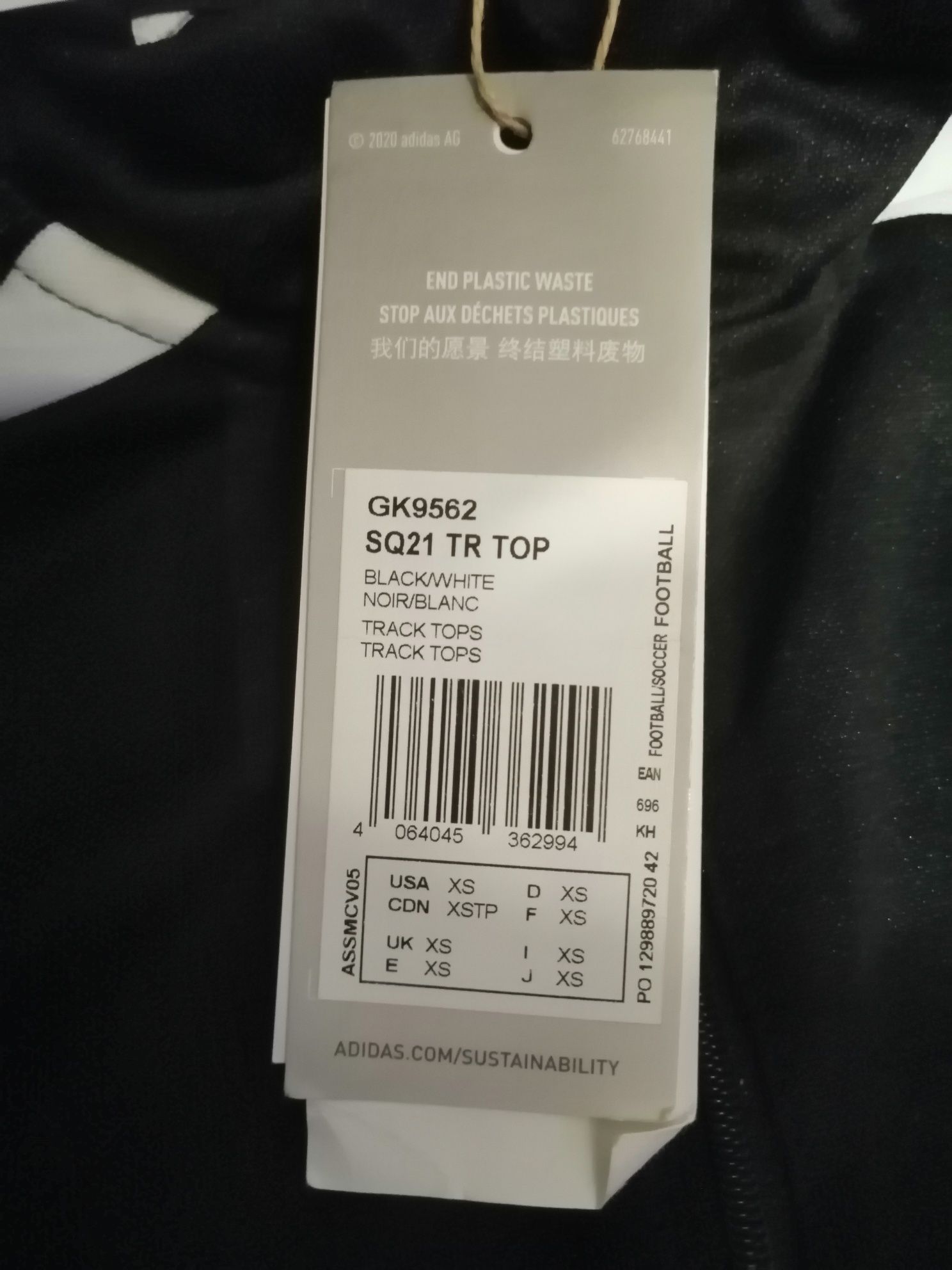 Bluza sportowa męska czarna adidas nowa z metką czarna Rozmiar XS