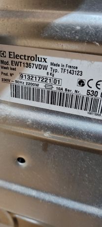 Części do  pralki elektrolux ewt1367vdw