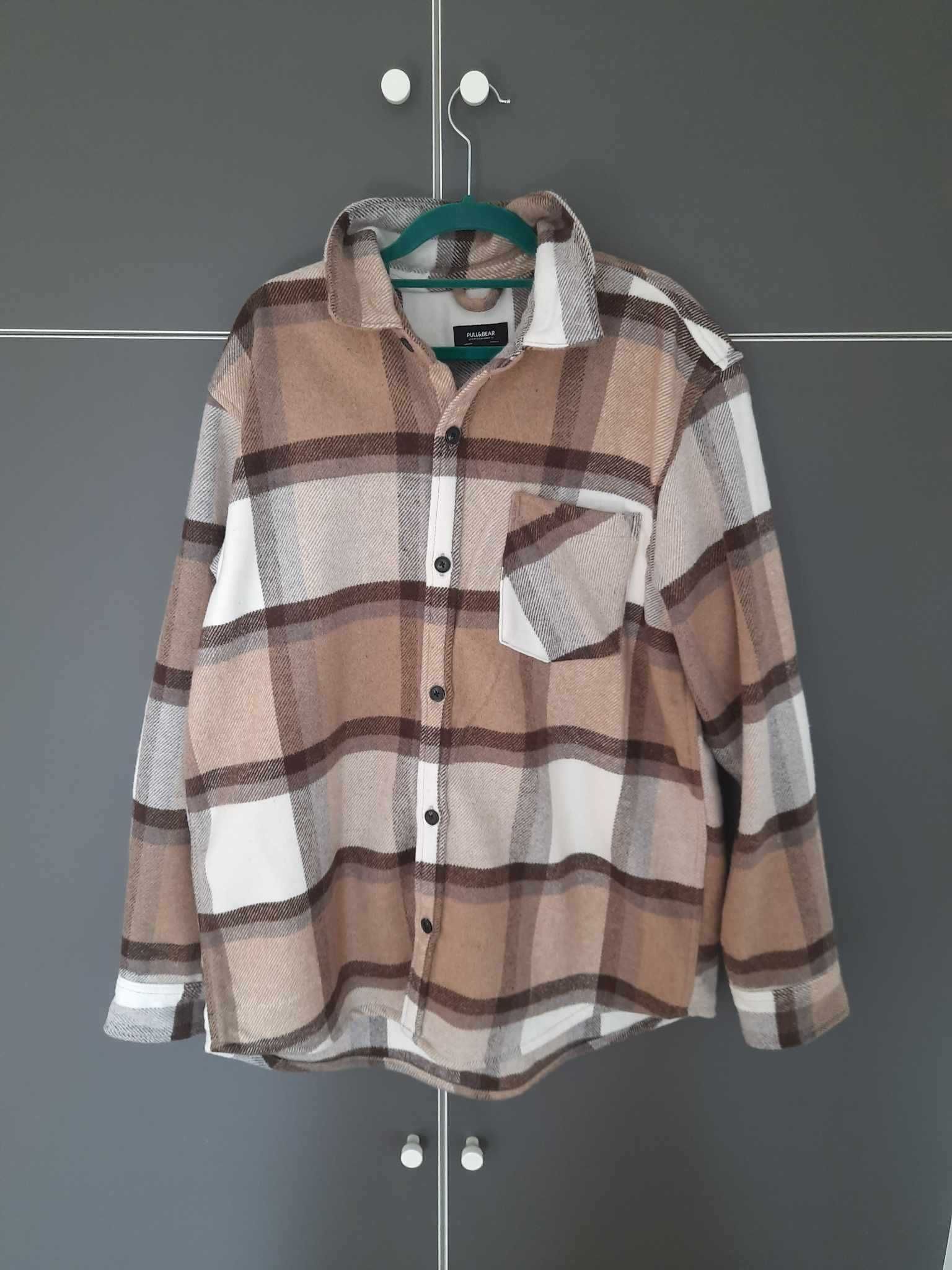 Kurtka koszulowa w kratę XL PULL&BEAR