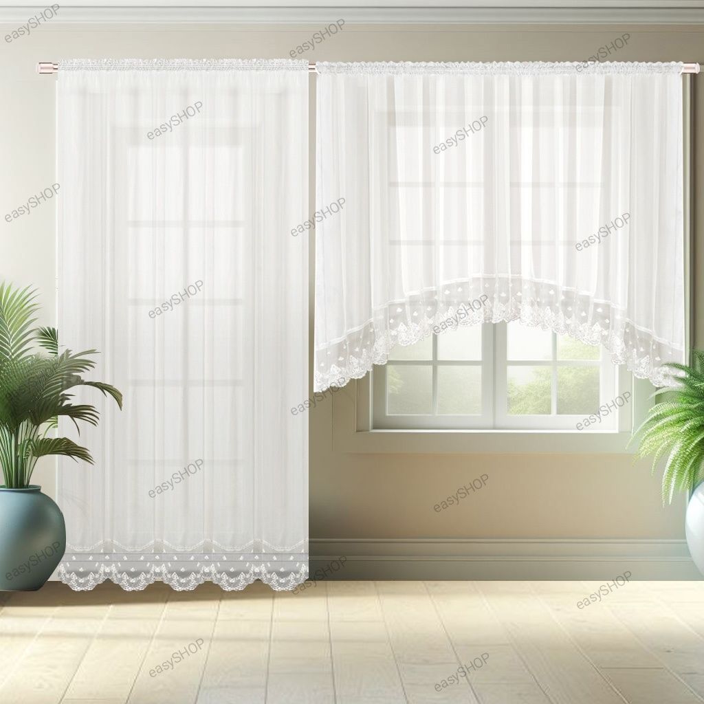 Komplet balkonowy 2 firany na 550 cm