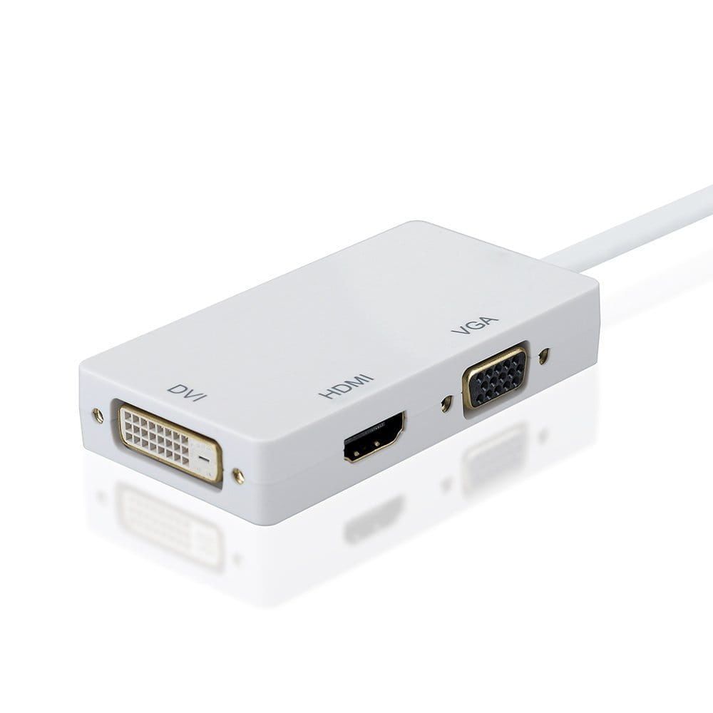 Adapter mini DP DisplayPort na VGA / DVI / HDMI 3w1 przejściówka