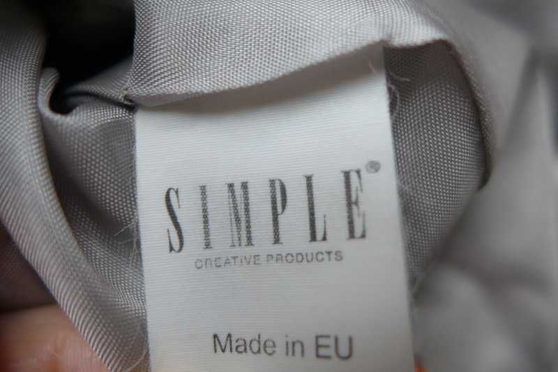 SIMPLE designerska bluzka z baskinką 36 S tkanina żakardowa