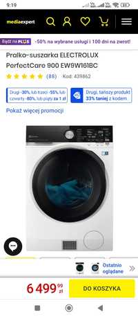 Pralkosuszarka 10/6kg ELECTROLUX Pompa Ciepła Jak Nowa! Okazja GW!