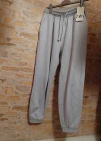 (40/L) Zara/ Liliowe spodnie dresowe z Madrytu, dresy