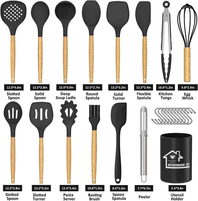 Nowe przybory kuchenne / łyżki / silikonowe / 25 el. / zestaw !1496-U!