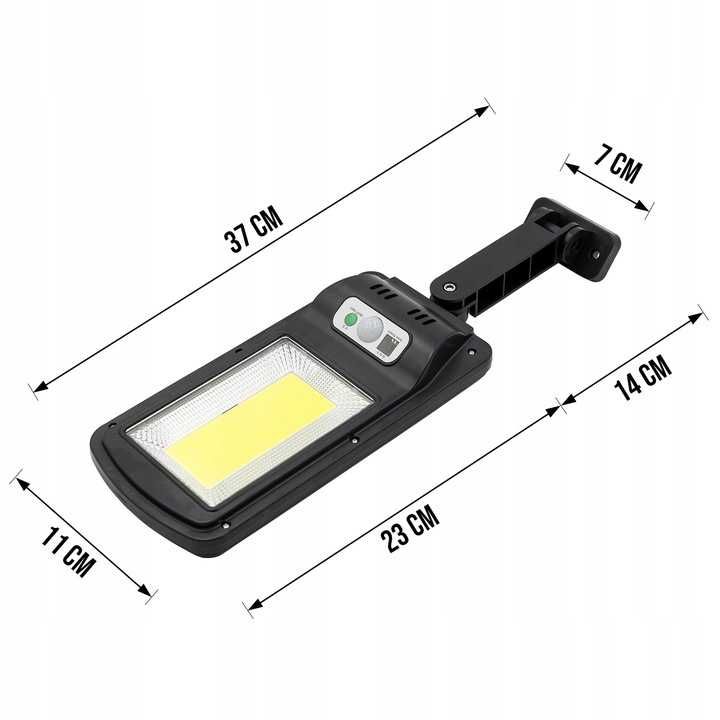 LAMPA SOLARNA ULICZNA latarnia 120LED COB z uchwytem f