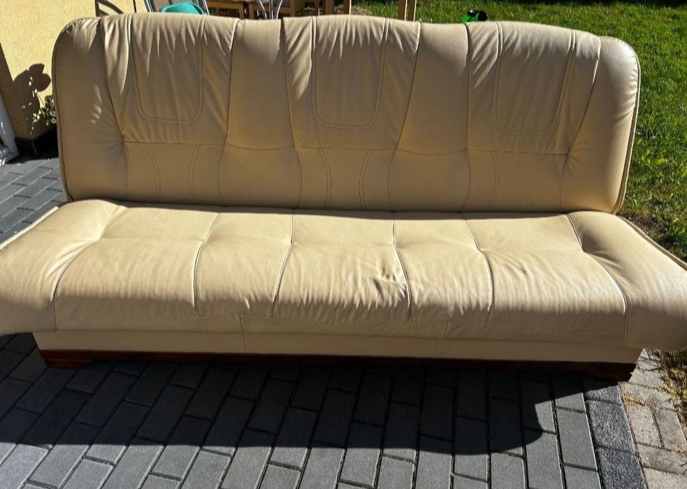Sofa z fotelami skórzana