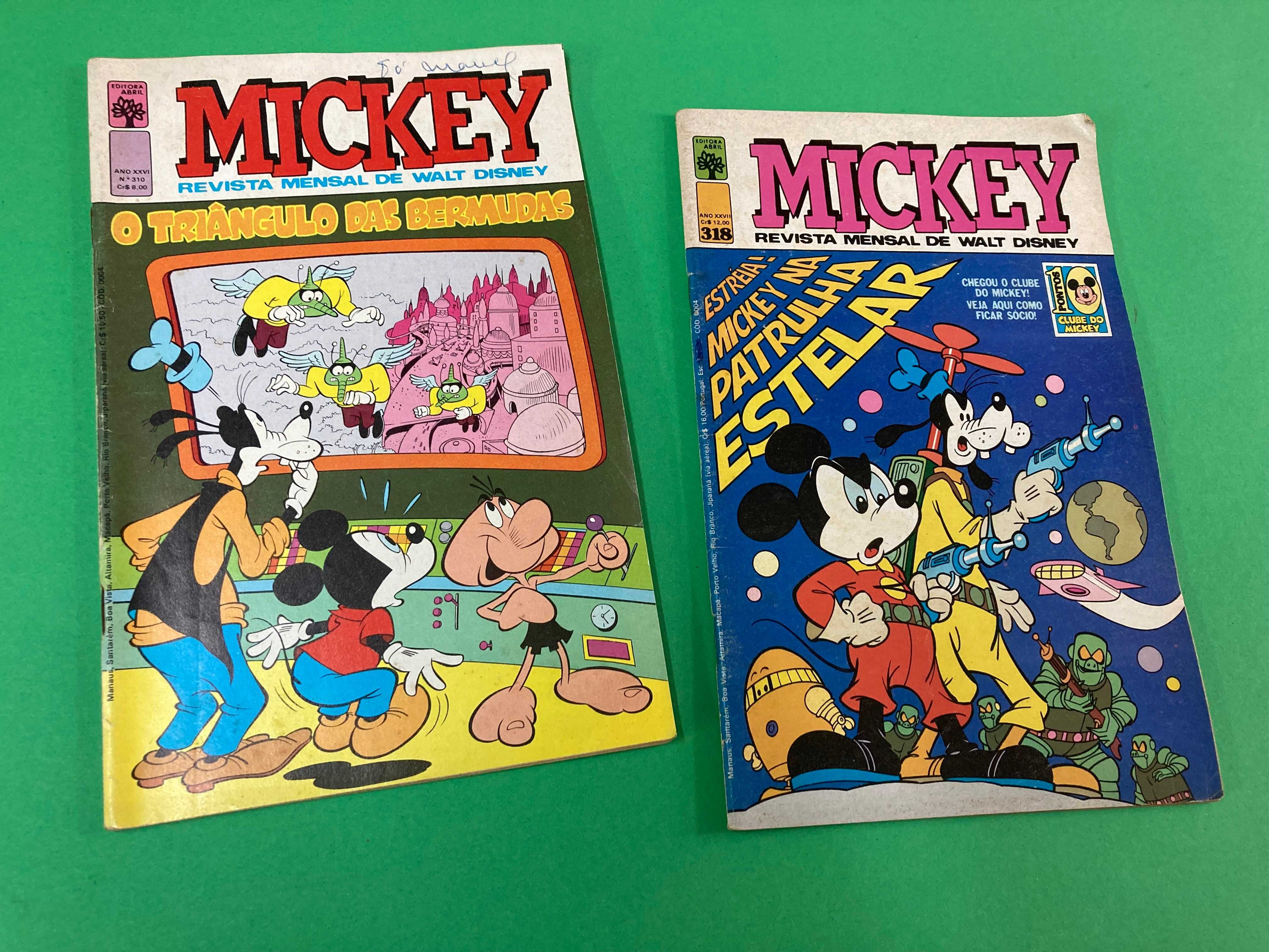 Revistas de Banda Desenhada Mickey Antigas Editora Abril