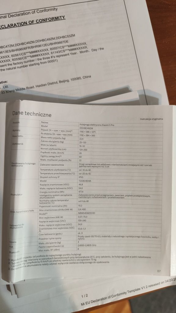 Hulajnoga elektryczna Xiaomi 5 Pro