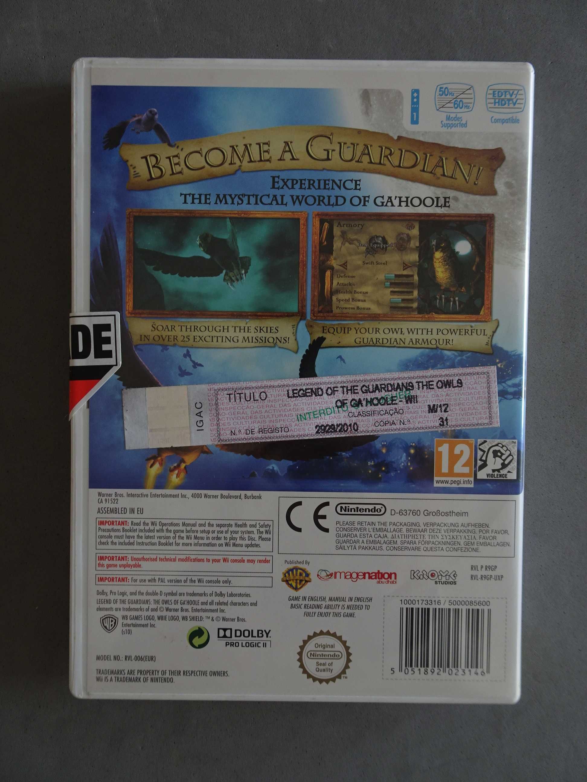 Jogo WII - Legend of the Guardians The Owls of Ga'Hoole