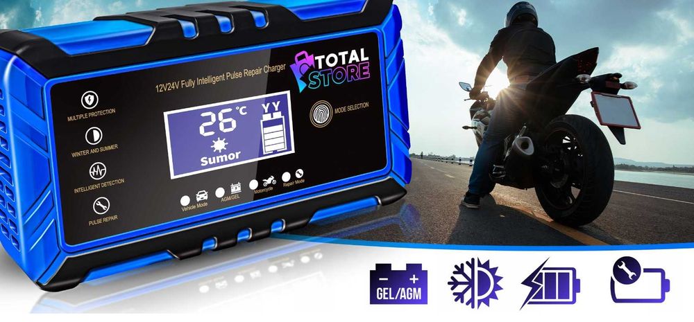 MOCNY PROSTOWNIK Do Akumulatorów Samochodowy Z Funkcją Naprawy