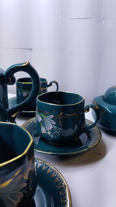 Изысканный, заказной, чайный сервиз фарфор УССР коростень 72