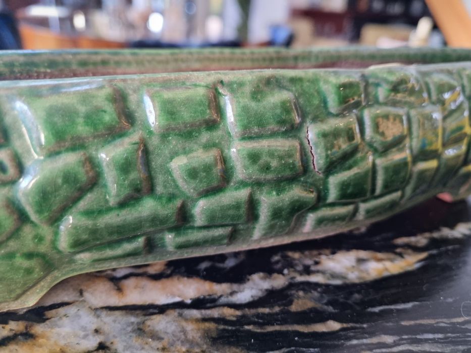 Doniczka Aligatorek zielona prl