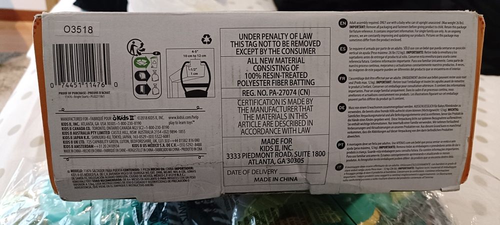 Saltador de porta para bebé Bright Starts Zig Zag Zebra