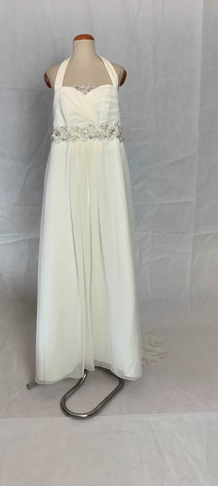 Zwiewna suknia ślubna na plażę fason Empire Halter 44 XXL plus size