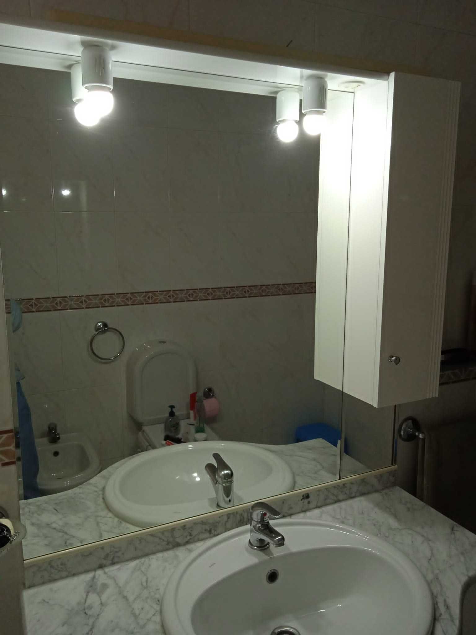 Movel wc em marmore e espelho