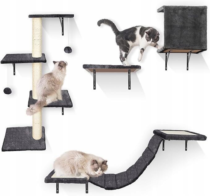 HEVOL ścianka wspinaczkowa, drapak dla kota, legowisko, 4 elementy
