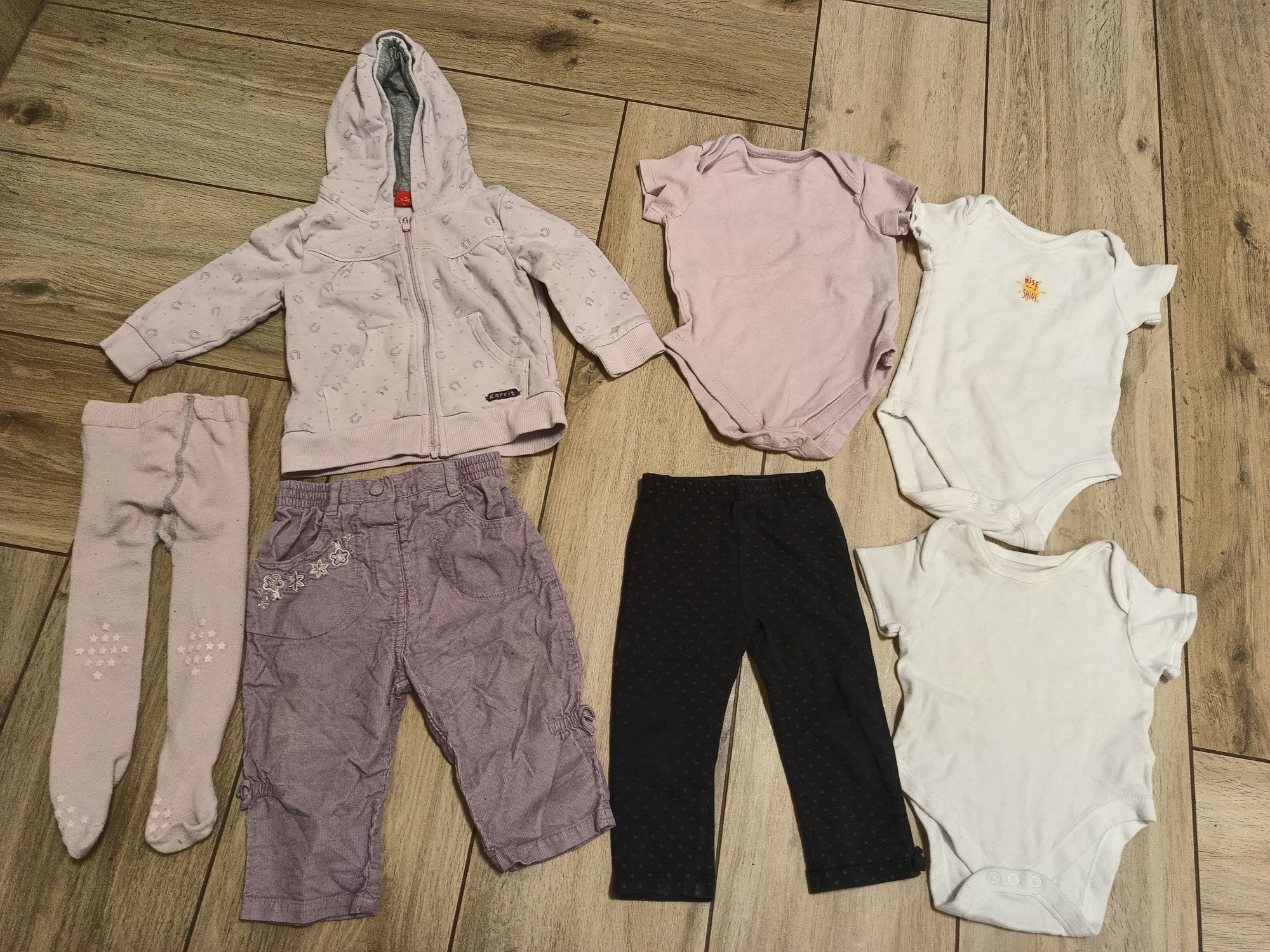 Paka ubranek dla małej dziewczynki 6-9 miesięcy 74cm body spodnie