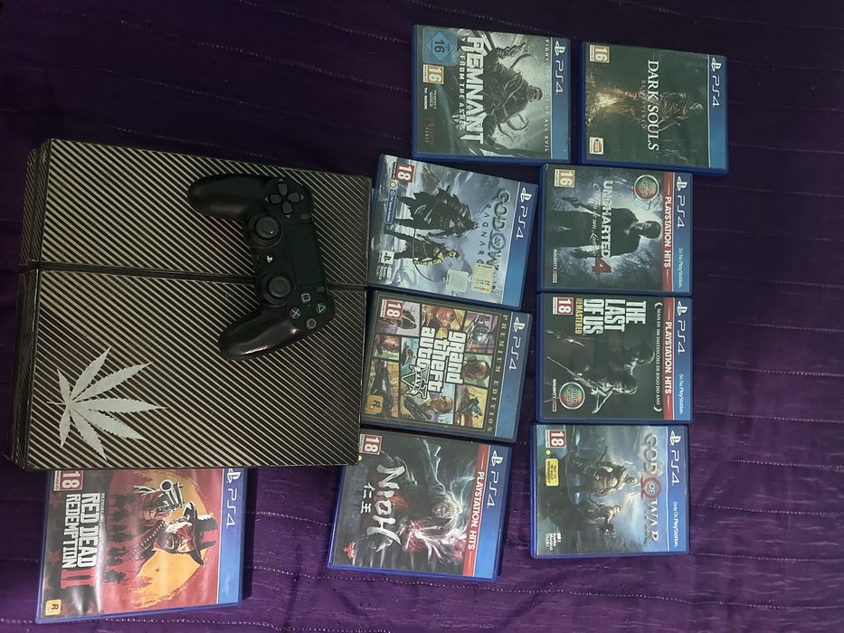 Playstation 4 + 9 jogos + 1 controle