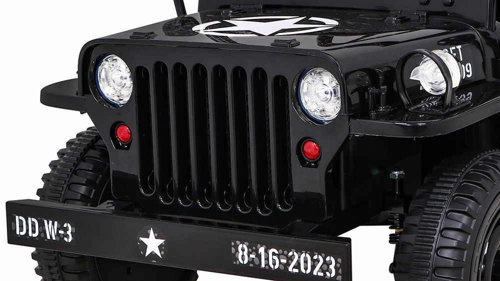 Wojskowe auto na akumulator JH103 Willys 4x4 Czarny