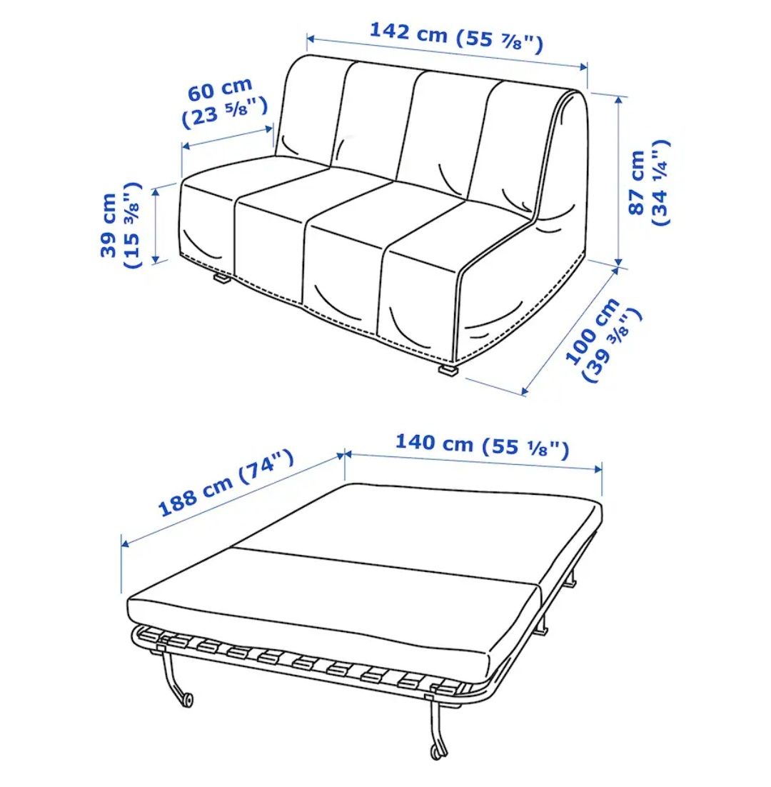 LYCKSELE LOVAS sofa rozkładana IKEA łóżko