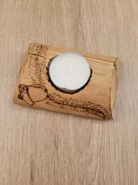 Nowa świeczka handmade tealight w drewnie