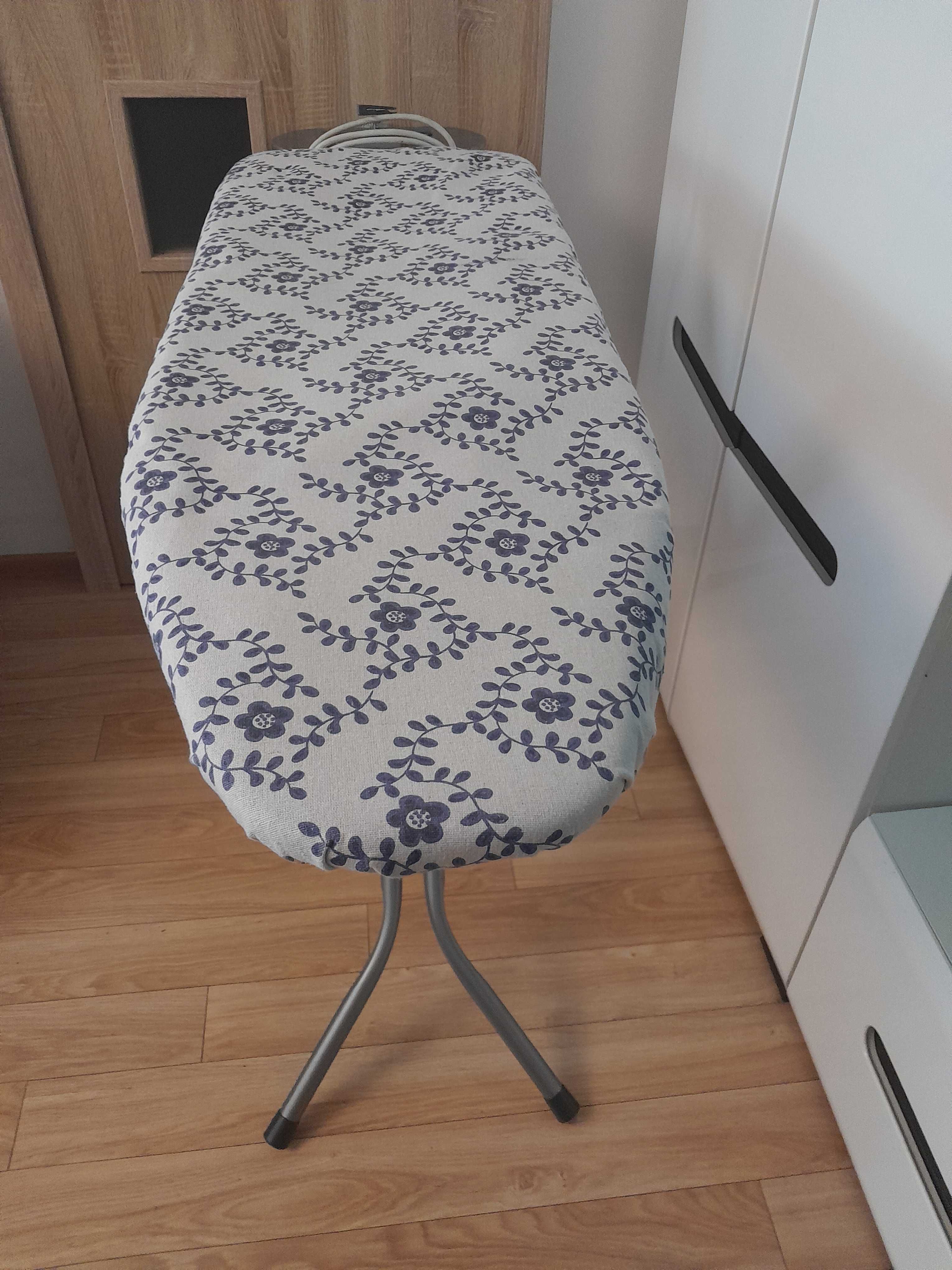 Nowy pokrowiec na deskę do prasowania/ podkład flizelina/szary/kwiatki