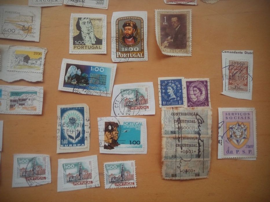 Coleção/ conjunto de selos portugueses estrangeiros antigos filadelfia