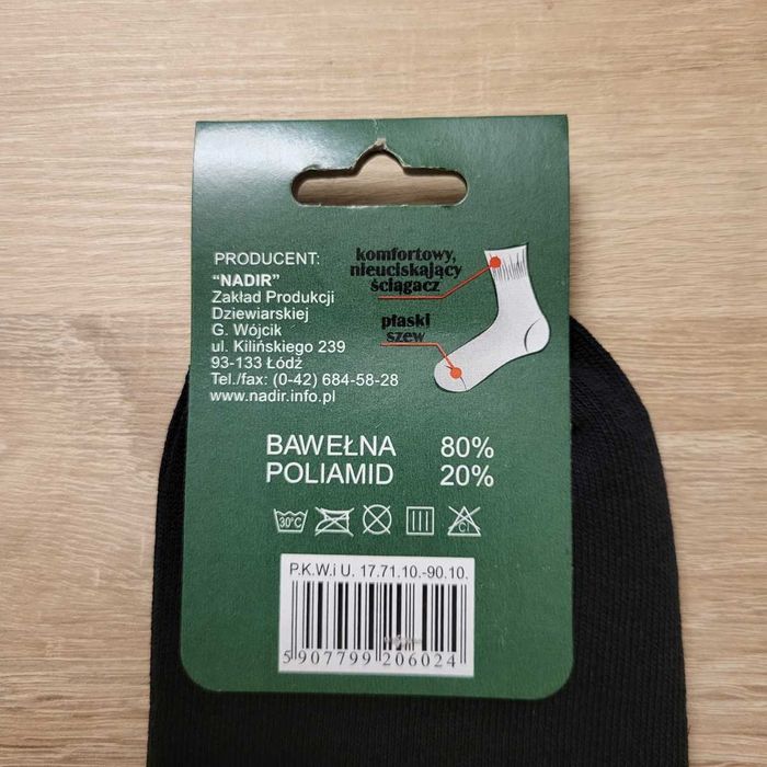 Męskie czarne skarpetki bawełniane 40-41 (25-26 cm) - 3 pary