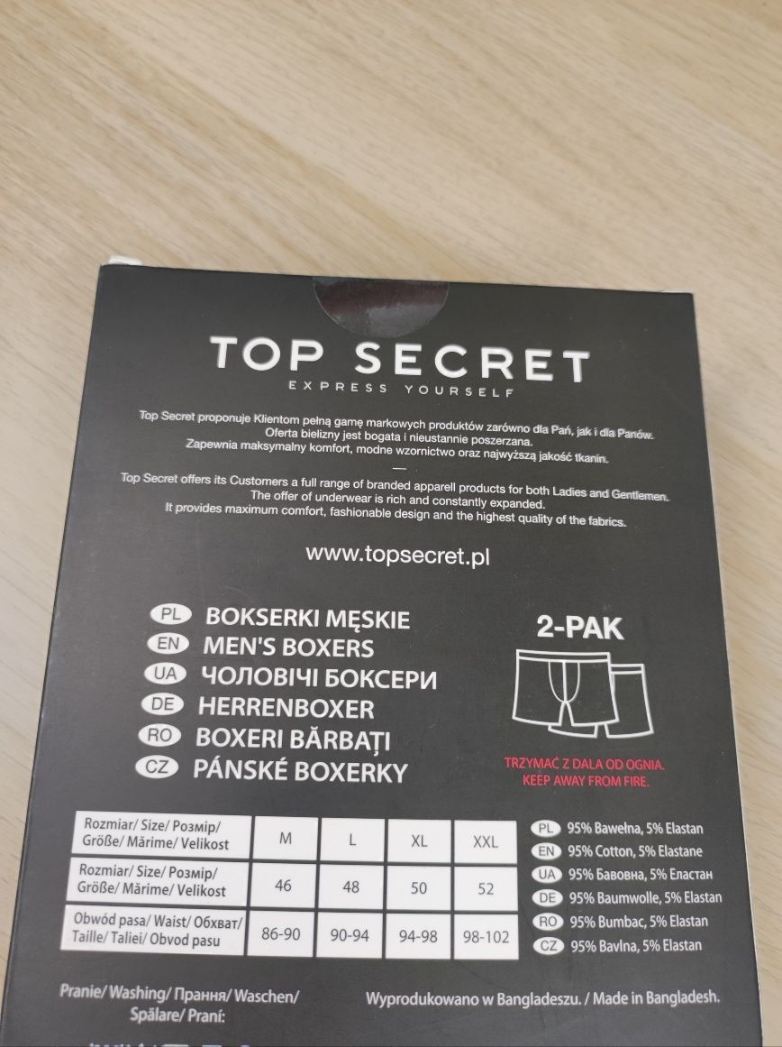 Bokserki męskie Top Secret XXL 2pak czarne nowe