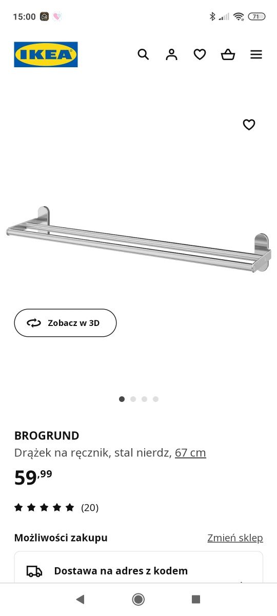 Wieszak chromowany IKEA