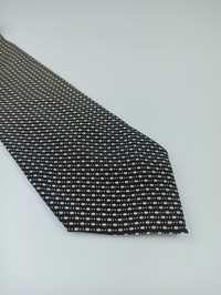 Niemiecki czarny jedwabny krawat w groszki kropki wa65