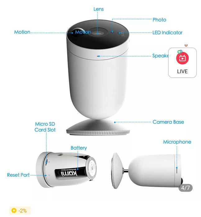 ⫸ IP камера Kami Wire - Free Outdoor Camera YWS.1029 додаток Yi home!!