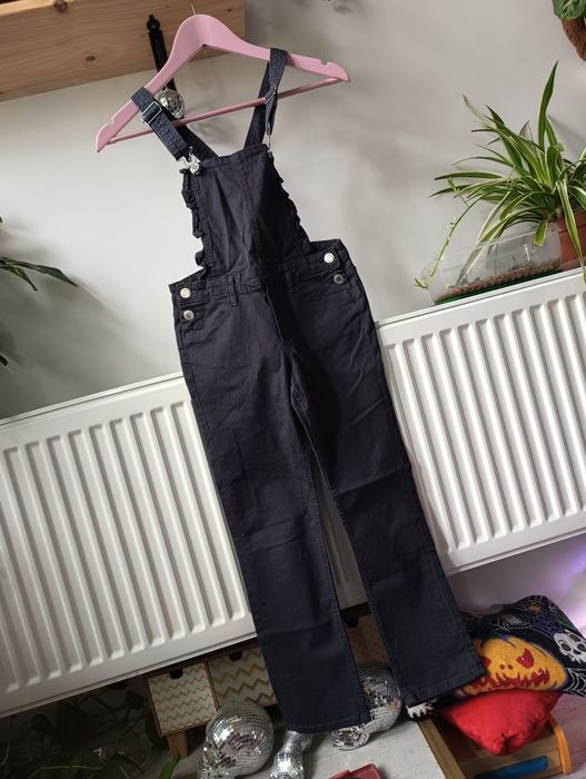 Ogrodniczki dżinsowe, spodnie dżinsy h&m 128