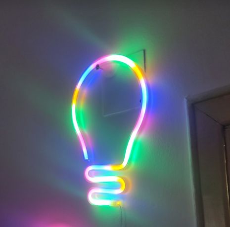 Luz néon presença decoração parede USB pilhas led lampada iluminação