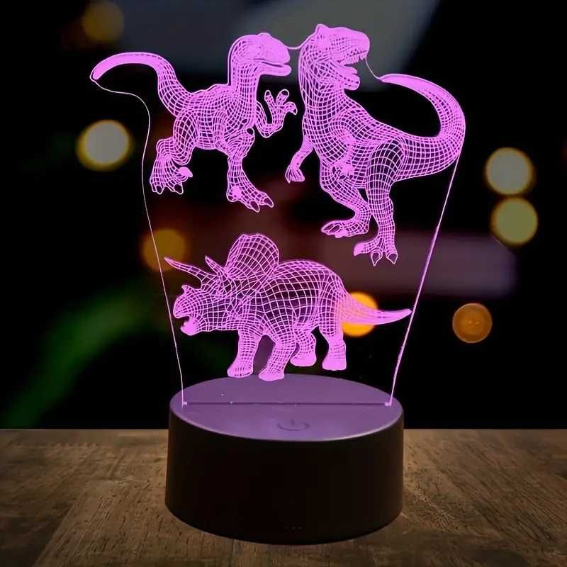 Lampka Nocna 3D Led Smart Dinozaury 7 Kolorów