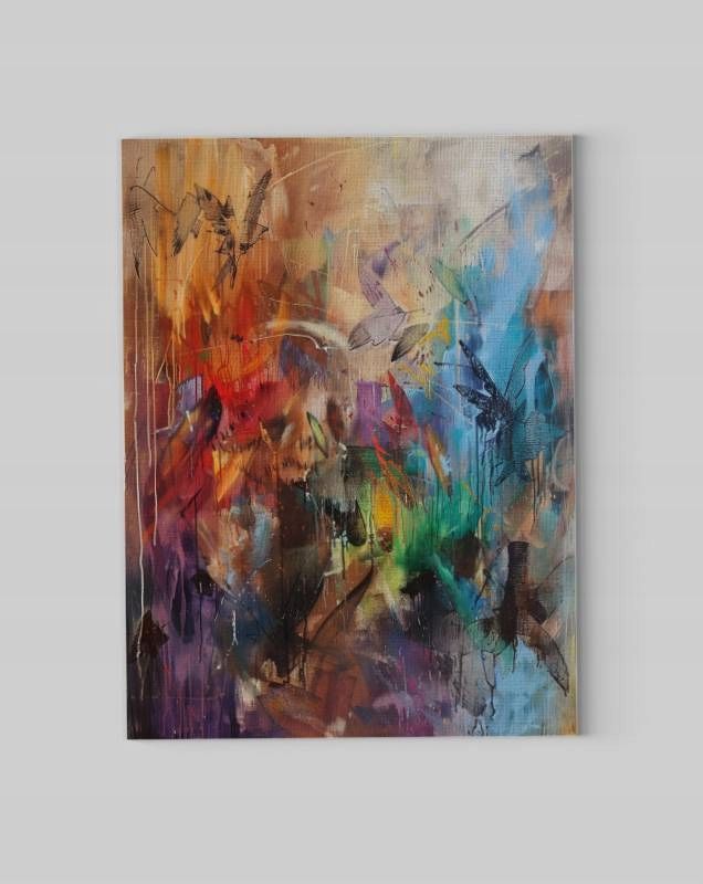 Obraz na płótnie "Abstrakcyjne Linie i Kolory" 60x80 cm