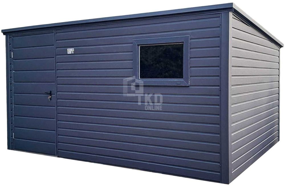 Schowek domek ogrodowy 3,5x2,5m - Drzwi okno  dach spad w tył TKD252