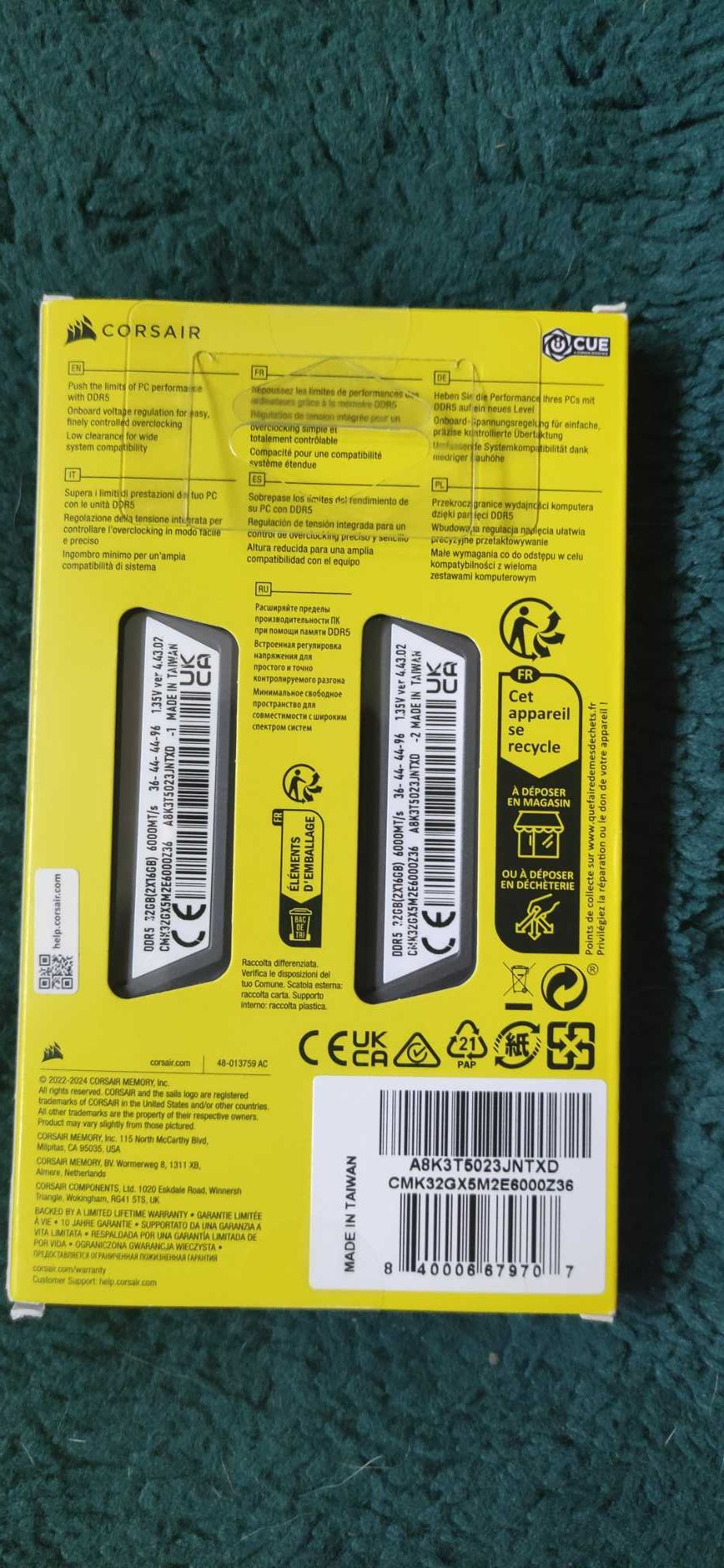 Pamięć ram corsair vengeance ddr5 2x16 (32gb NOWE)