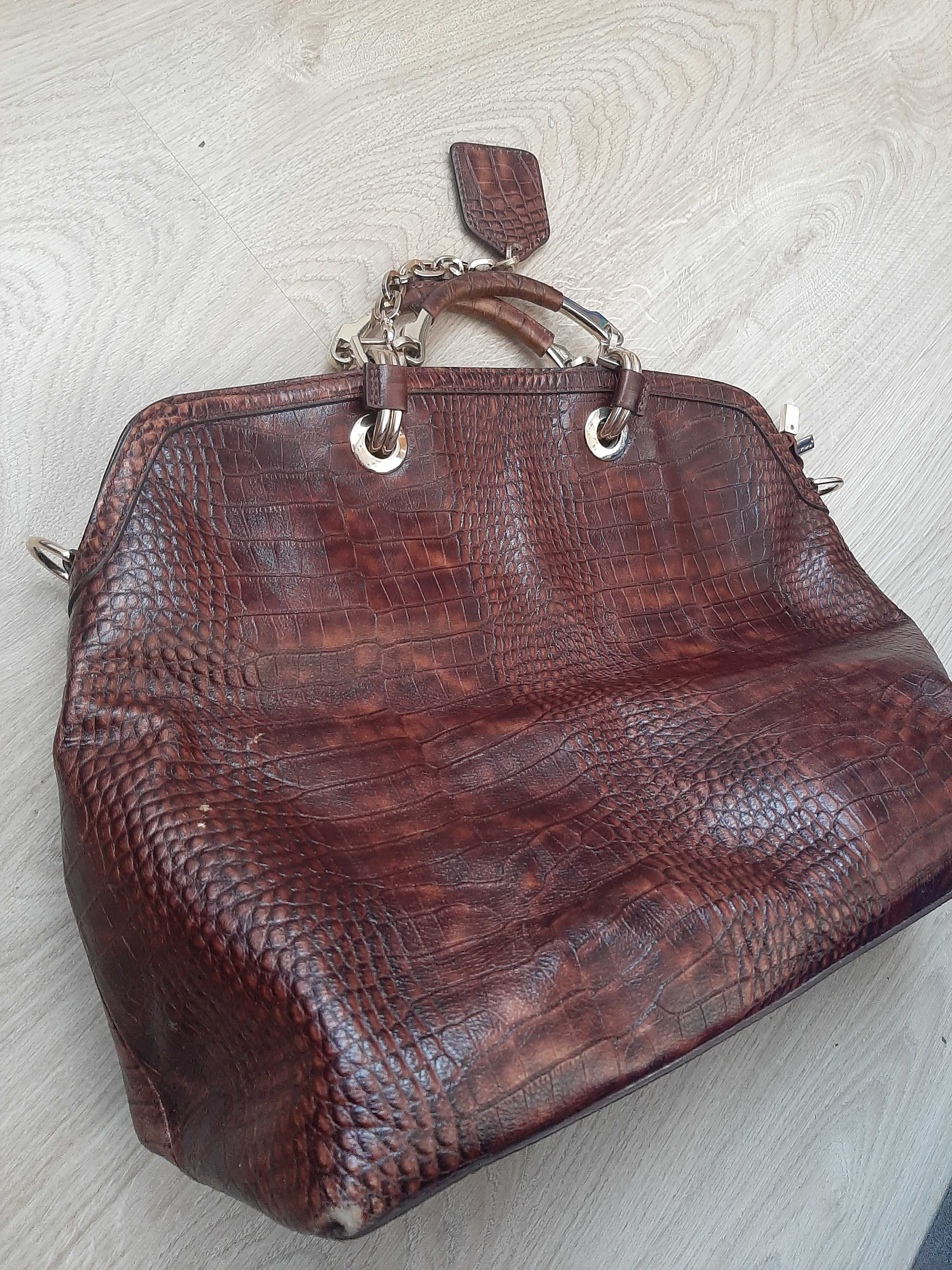 Sprzedam Torebkę Kazar Brązowa Skóra Elegancka Funkcjonalna  wym45/33