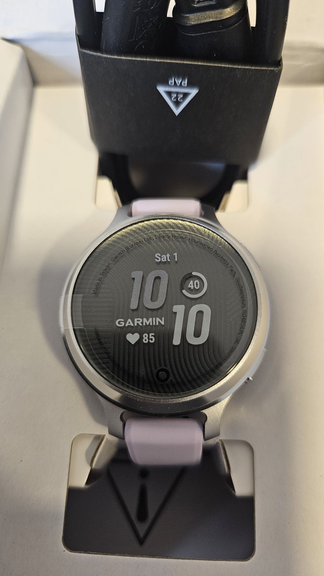 Smartwatch zegarek Garmin Lily 2 Active Srebrny z liliowym paskiem