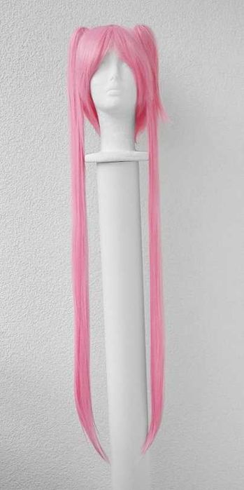Sakura Miku Hatsune cosplay wig długa różowa peruka z kitkami vocaloid